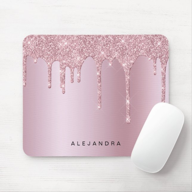 Mousepad Coloração rosa-rosa-na moda elegante pingos de our (Com mouse)