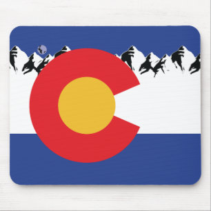 Mousepad Colorado Flag com Montanhas
