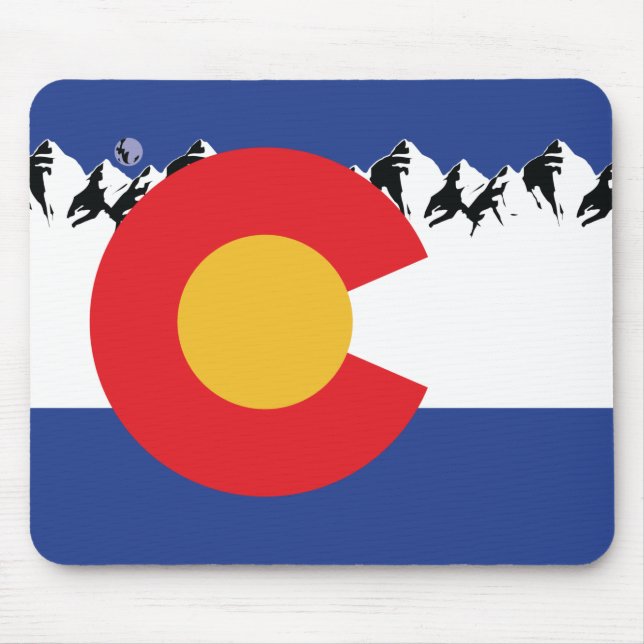 Mousepad Colorado Flag com Montanhas (Frente)
