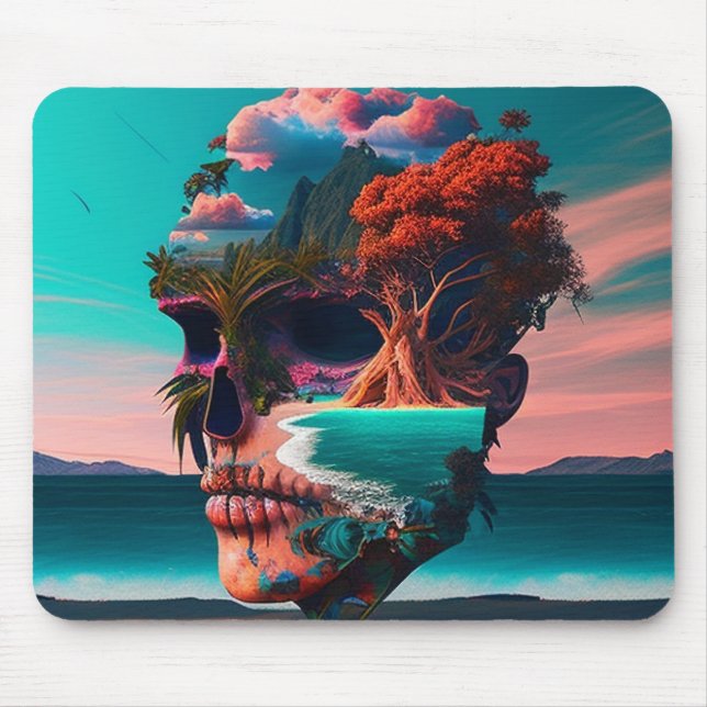 Mousepad Colored skull head (Frente)