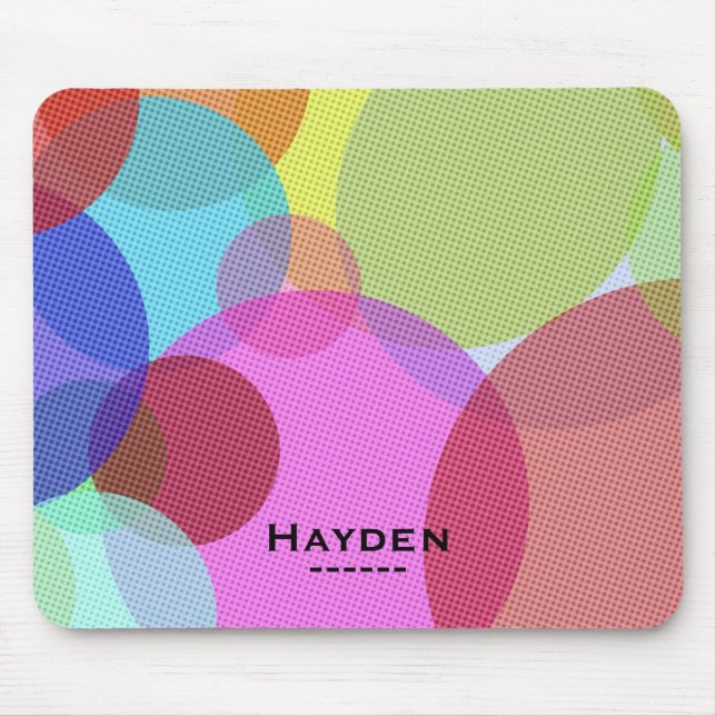 Mousepad Colorful Abstract Geometric Circles Personalised (Frente)