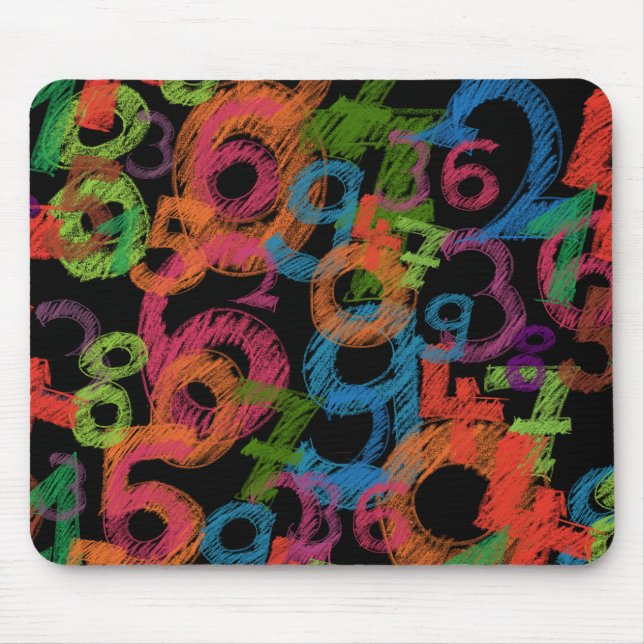 Mousepad Colorful Numbers Math Graffiti (Frente)