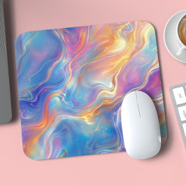 Mousepad Colorful opal swirly flowing marble texture