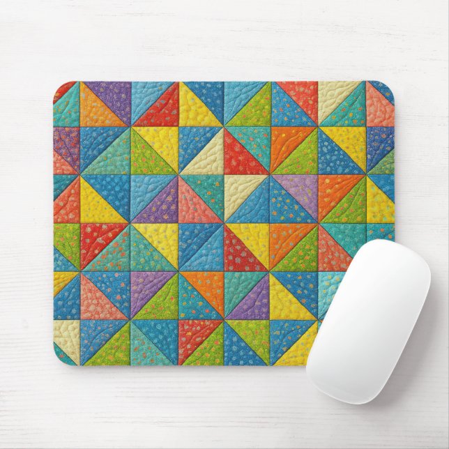 Mousepad Colorful Pinwheel Quilt Design (Com mouse)