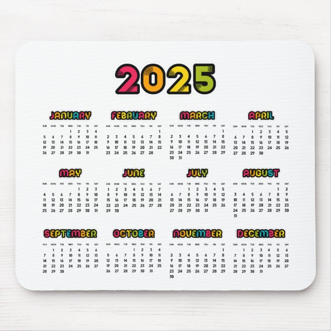 Mousepad Colorida calendário 2023 (Frente)