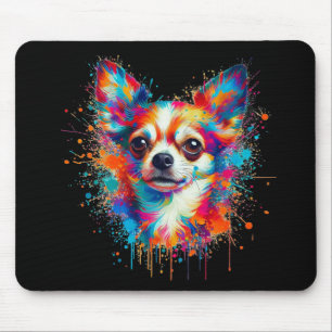 Mousepad Colorida Chihuahua Paint Splatter