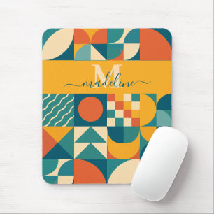 Mousepad Colorida Geométrica Retroativa Personalizada