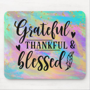 Mousepad Colorida - Grata Agradeço Abençoada