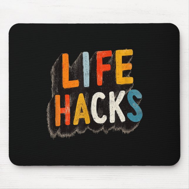 Mousepad Colorida Life Hacks Emblem (Frente)