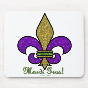 Mousepad Colorida Mardi Gras Fleur De Lis