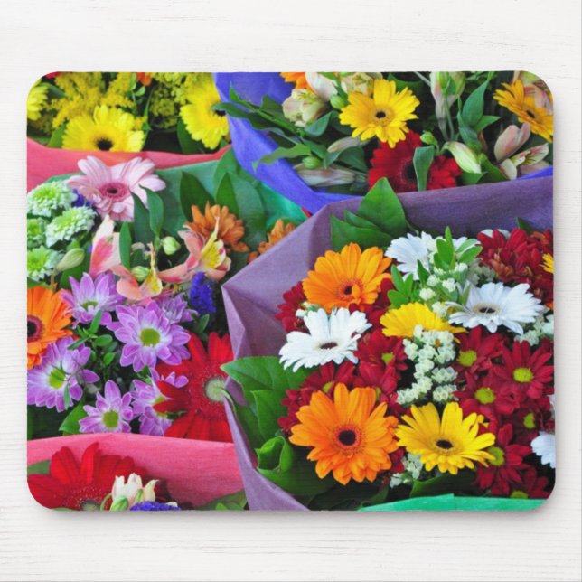 Mousepad Coloridas de flores de gerber impressão (Frente)