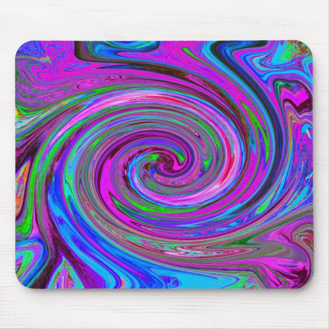 Mousepad Colorido Desenho Abstrato Retro com Redemoinho Mag (Frente)