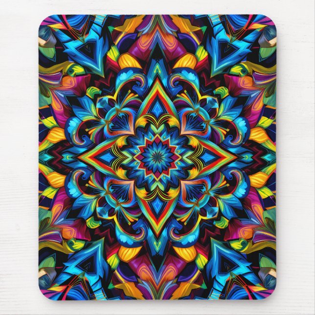 Mousepad Colorido Kaleidoscope Mandala iPhone 14 Funda (Frente)