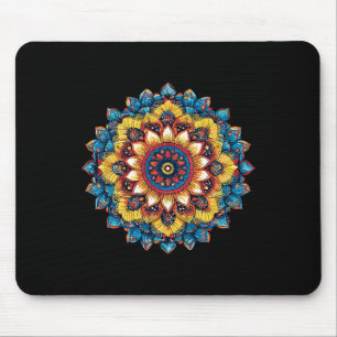 Mousepad Colorido Mandala de Lótus Yoga Meditação Boho