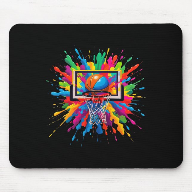 Mousepad Colorido Sketll Tie Dye Aro Rede Enterrada Salpico (Frente)