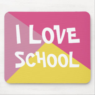 Mousepad Colorir Eu Adoro Texto Personalizado Rosa Da Escol