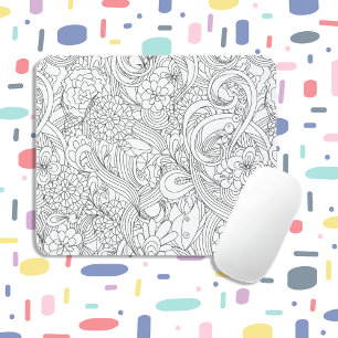 Mousepad Colorir-Me No Padrão De Flor ・ Camellia