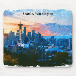 Mousepad Colorir Seattle Washington Skyline
