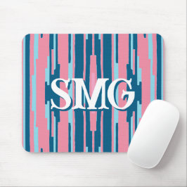 Mousepad Colorstack Ikat in Pink + Aqua Personalized