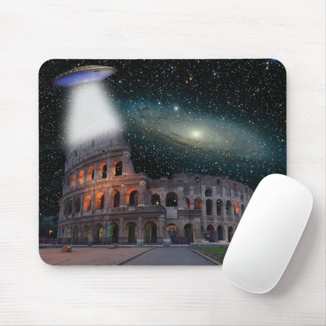 Mousepad Colosseum Roma Itália Conhece Espaço e OVNI (Com mouse)