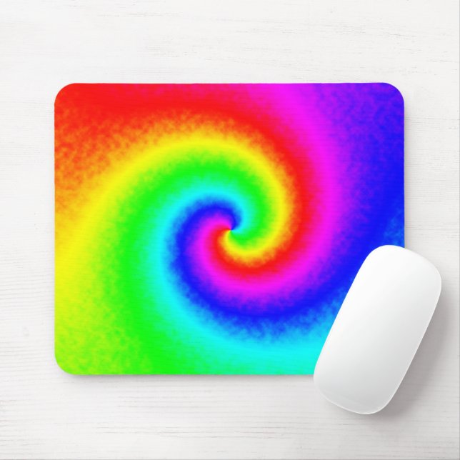 Mousepad Colourful Tie Dye Rainbow Swirl Summer Pattern (Com mouse)