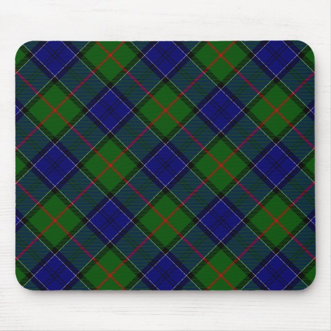 Mousepad Colquhoun tartan xadrez verde azul (Frente)