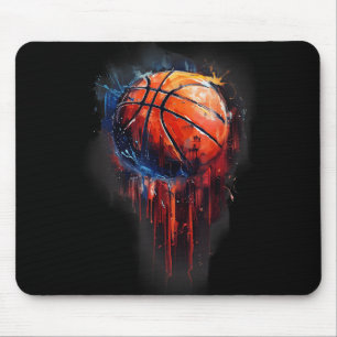 Mousepad Coluna de Aquarela de Hoop Hoop, de basquetebol Tr