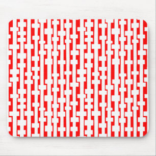 Mousepad Colunas abstrato - Branco em Vermelho
