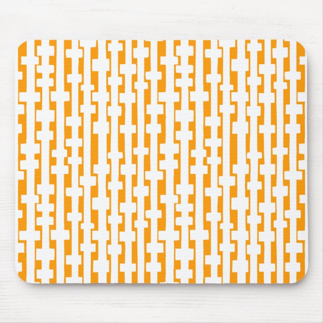 Mousepad Colunas abstrato - Branco no Laranja Lt (Frente)