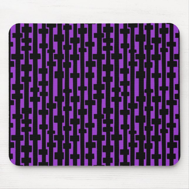 Mousepad Colunas abstrato - Preto em Roxo (Frente)