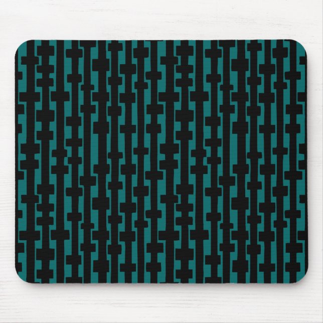 Mousepad Colunas abstrato - Preto em Verde Moss (Frente)