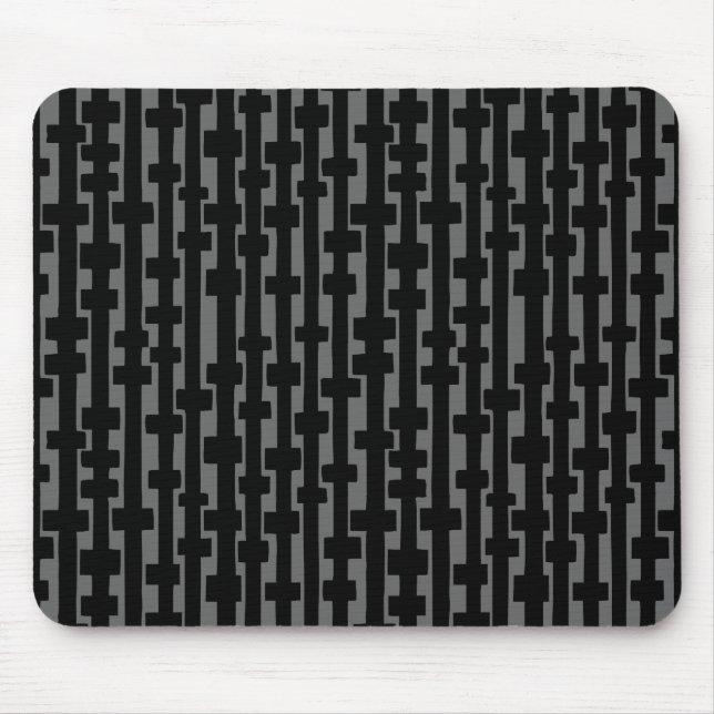 Mousepad Colunas abstrato - Preto na Cinza (Frente)
