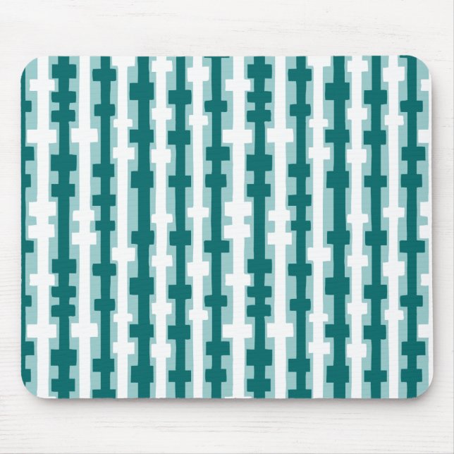 Mousepad Colunas abstrato - Verde e Branco na Árvore Azul (Frente)