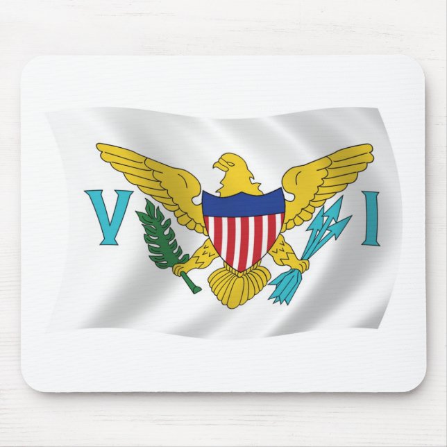 Mousepad com a Bandeira das Ilhas Virgens American (Frente)