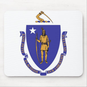 Mousepad com Bandeira do Estado de Massachusetts -