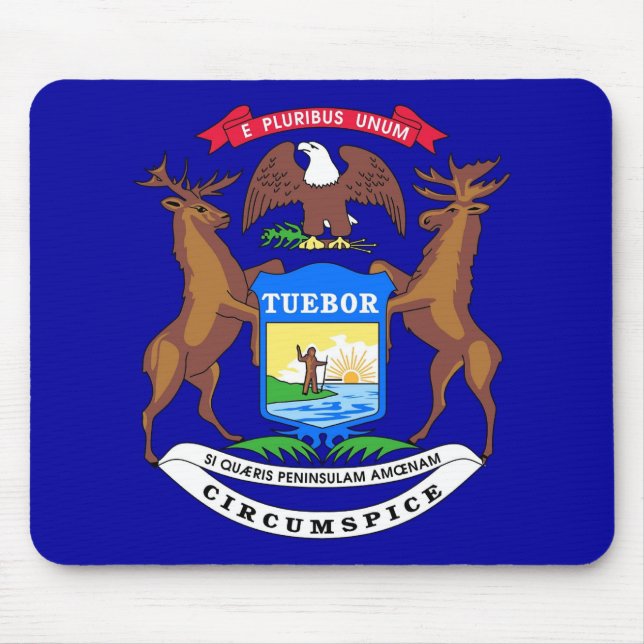 Mousepad com Bandeira do Estado de Michigan - EUA (Frente)