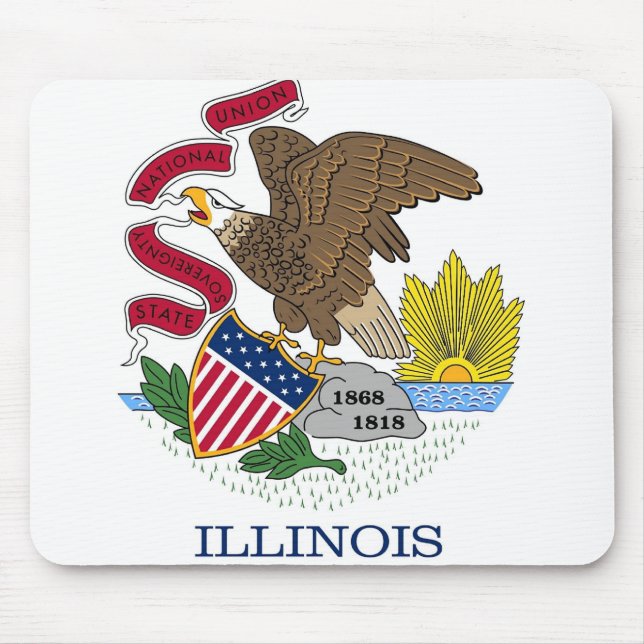 Mousepad com Bandeira do Estado do Illinois - EUA (Frente)