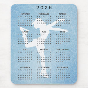 Mousepad com Calendário de Design de Patinador no