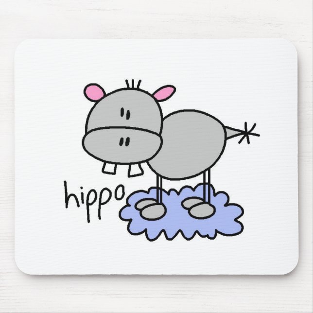 Mousepad com desenho de hipopótamo (Frente)