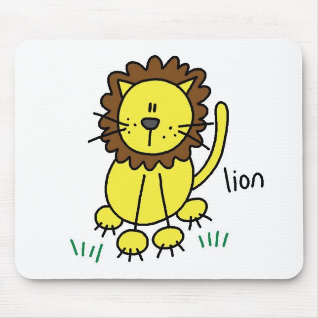 Mousepad com desenho de leão em palito (Frente)