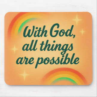 Mousepad com Deus todas as coisas são possíveis fé cristã
