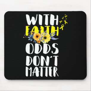 Mousepad Com fé - Dourada fita suporta Cancer infantil