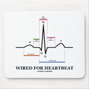 Mousepad Com fios para pulsação (ECG/EKG Sinus Rhythm)