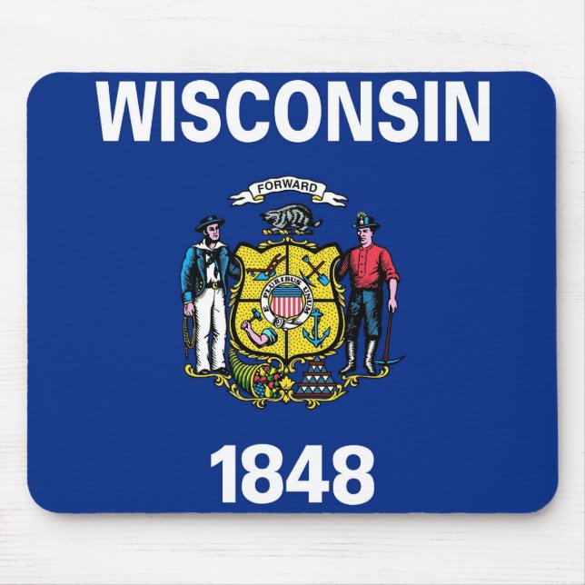 Mousepad com Flag of Wisconsin State - EUA (Frente)
