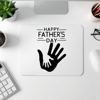 Mousepad com Impressão de Mão do Dia dos Pais Feli