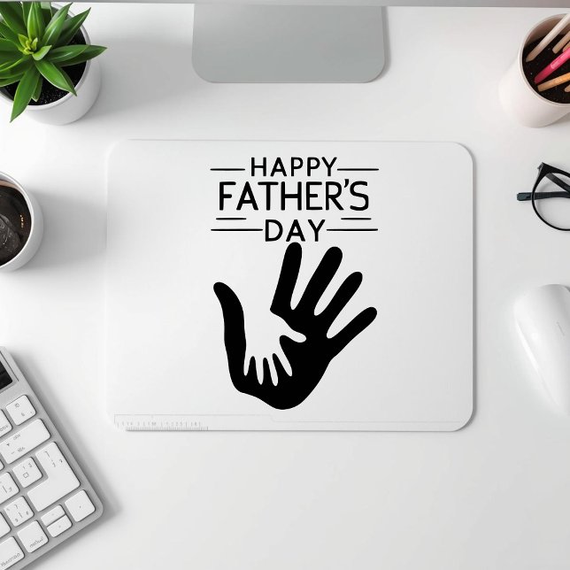 Mousepad com Impressão de Mão do Dia dos Pais Feli (Criador carregado)