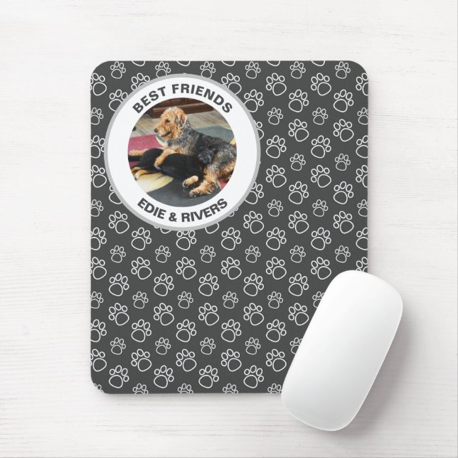 Mousepad com Pegadas de Cachorro Fofo (Com mouse)