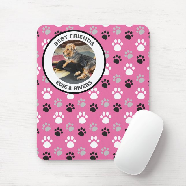 Mousepad com Pegadas de Cachorro Fofo (Com mouse)
