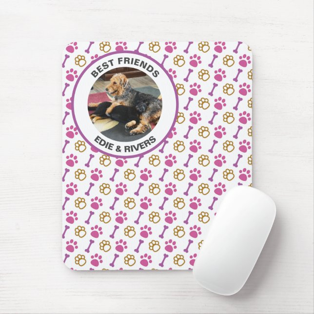 Mousepad com Pegadas de Cachorro Fofo (Com mouse)