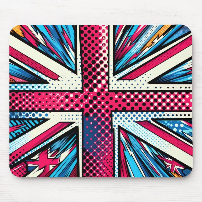 Mousepad com union jack estilizado (Frente)